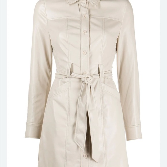 Jonathan Simkhai standard Karlee vegan leather belted waist tie mini dress - Picture 6 of 8